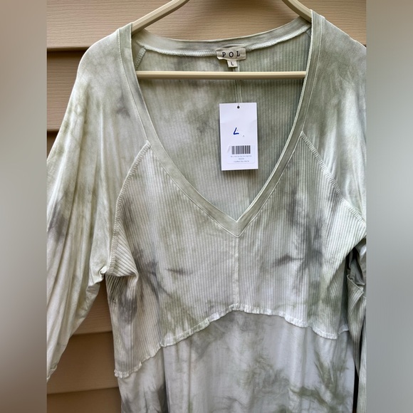 POL Green/White Tye Dye Shirt - NWT, size Large - Picture 3 of 7